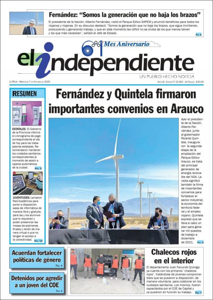 Portada de El Independiente (Argentina)