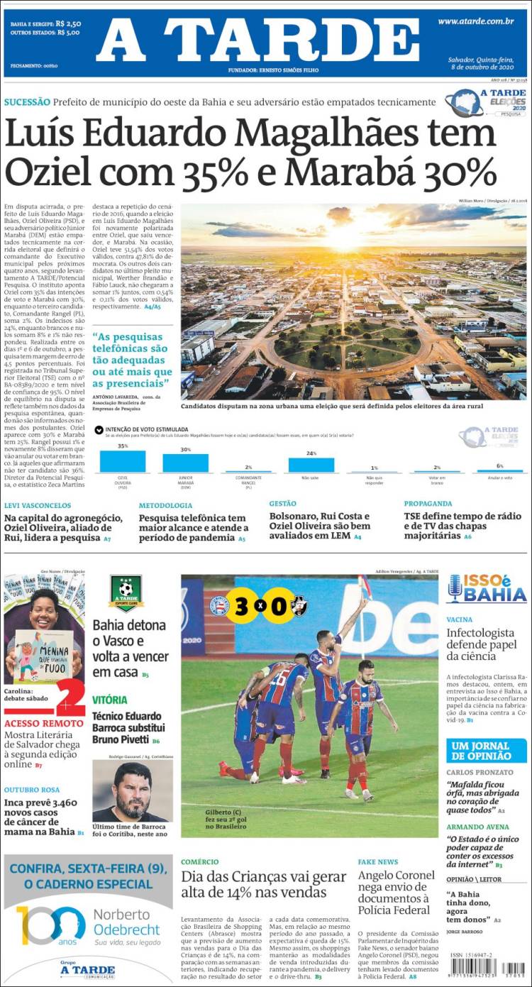 Portada de Diário A Tarde (Brasil)