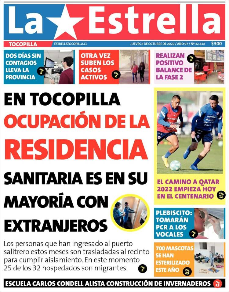 Portada de La Estrella de Tocopilla (Chile)