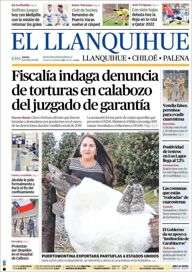 Portada de El Llanquihue (Chile)