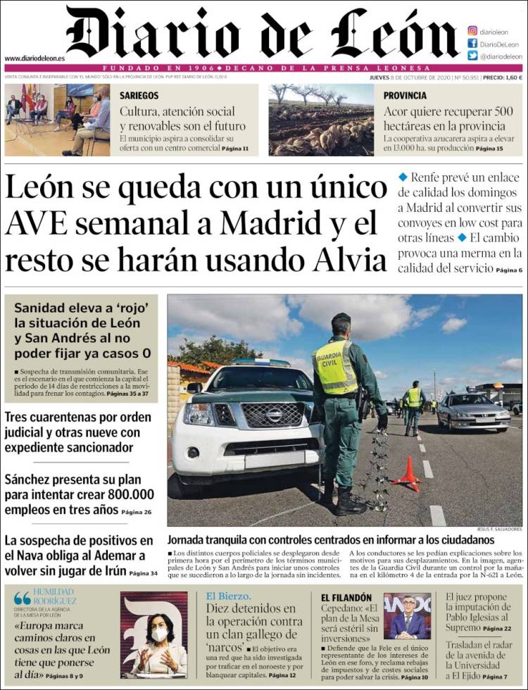 Portada de Diario de León (Espa&ntilde;a)