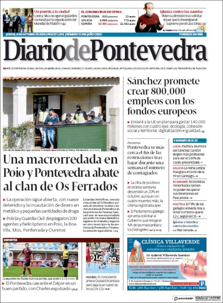 Portada de Diario de Pontevedra (Espa&ntilde;a)