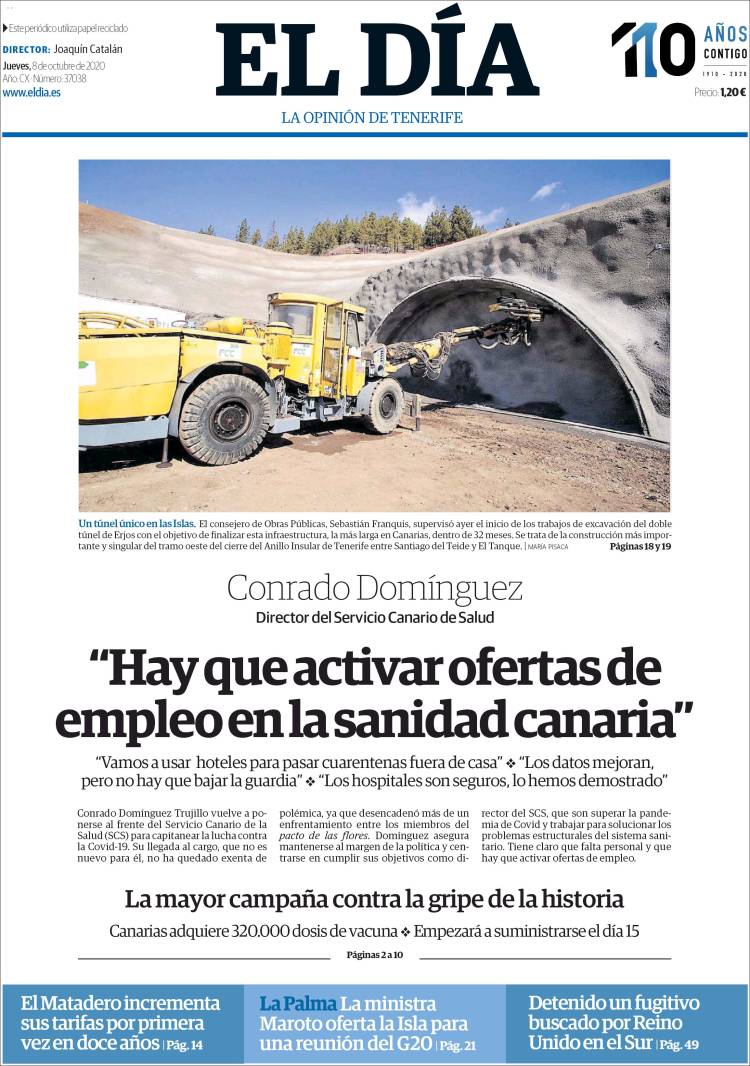 Portada de El Día (Espa&ntilde;a)