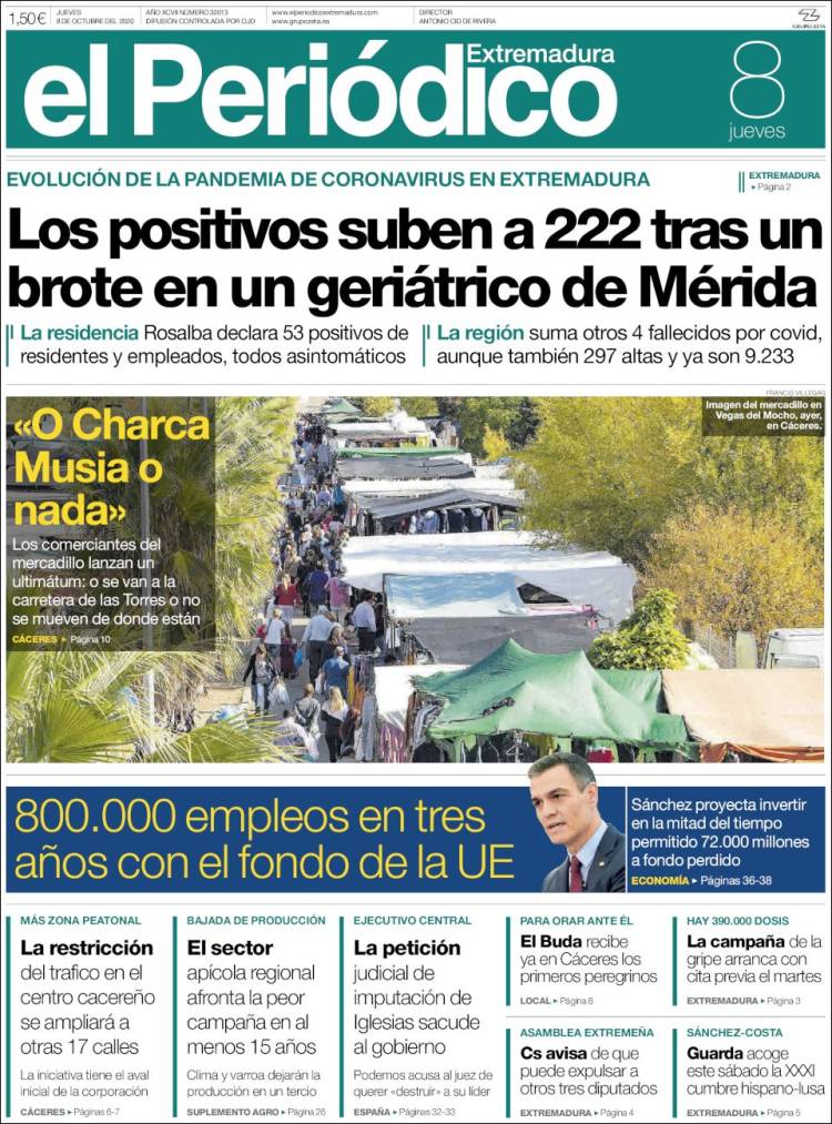 Portada de El Periódico de Extremadura (Espa&ntilde;a)