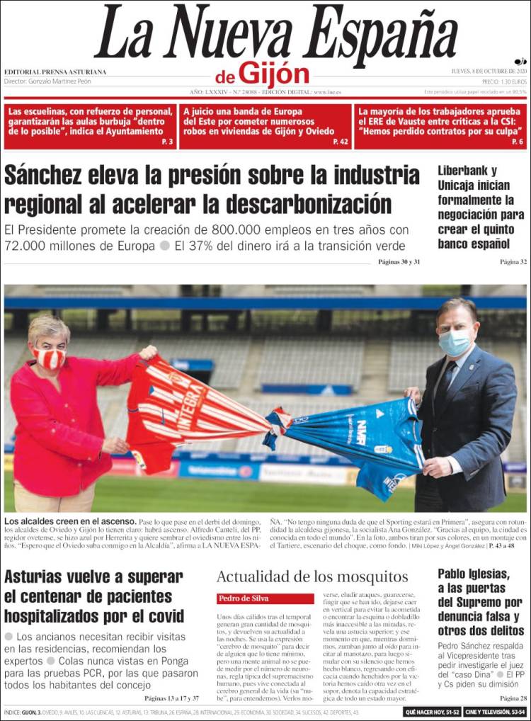 Portada de La Nueva España - Gijón (Espa&ntilde;a)