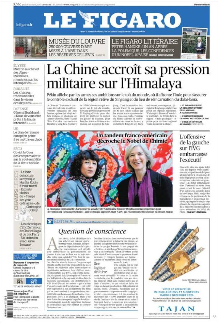 Portada de Le Figaro (Francia)