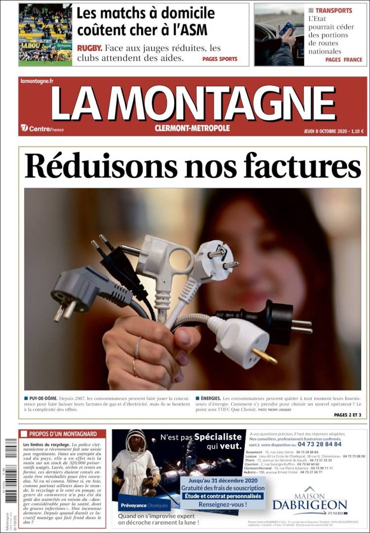 Portada de La Montagne (Francia)