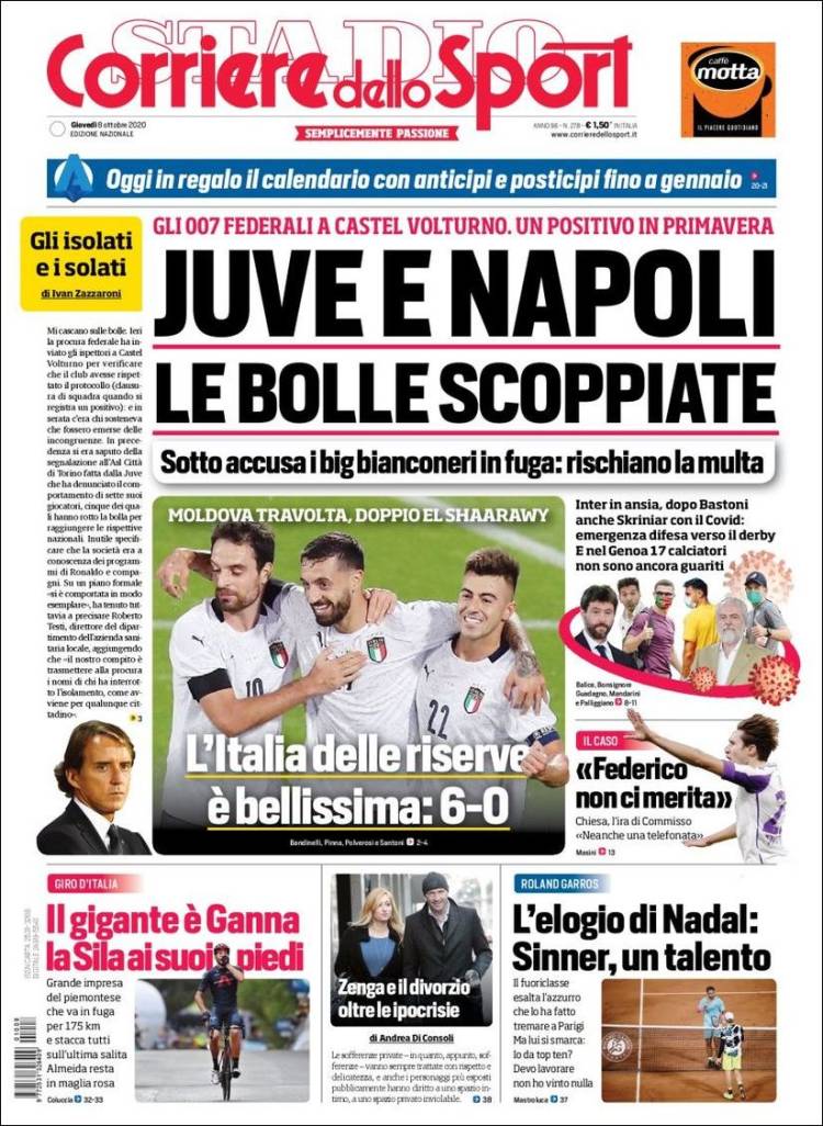 Portada de Corriere dello Sport (Italia)