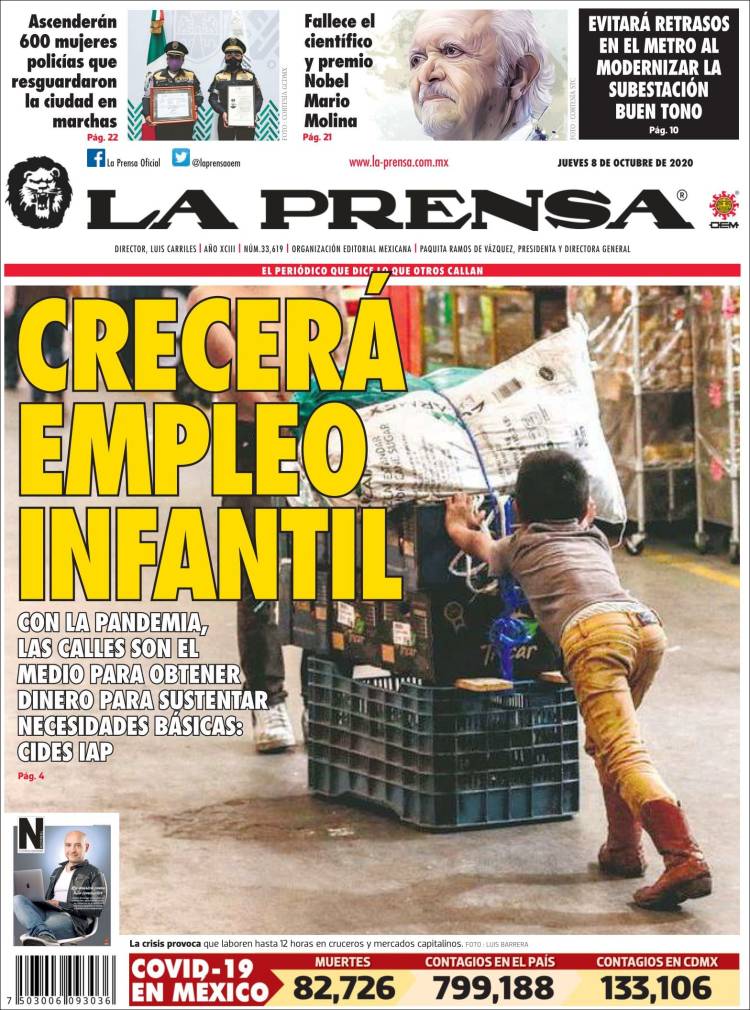 Portada de La Prensa (M&eacute;xico)