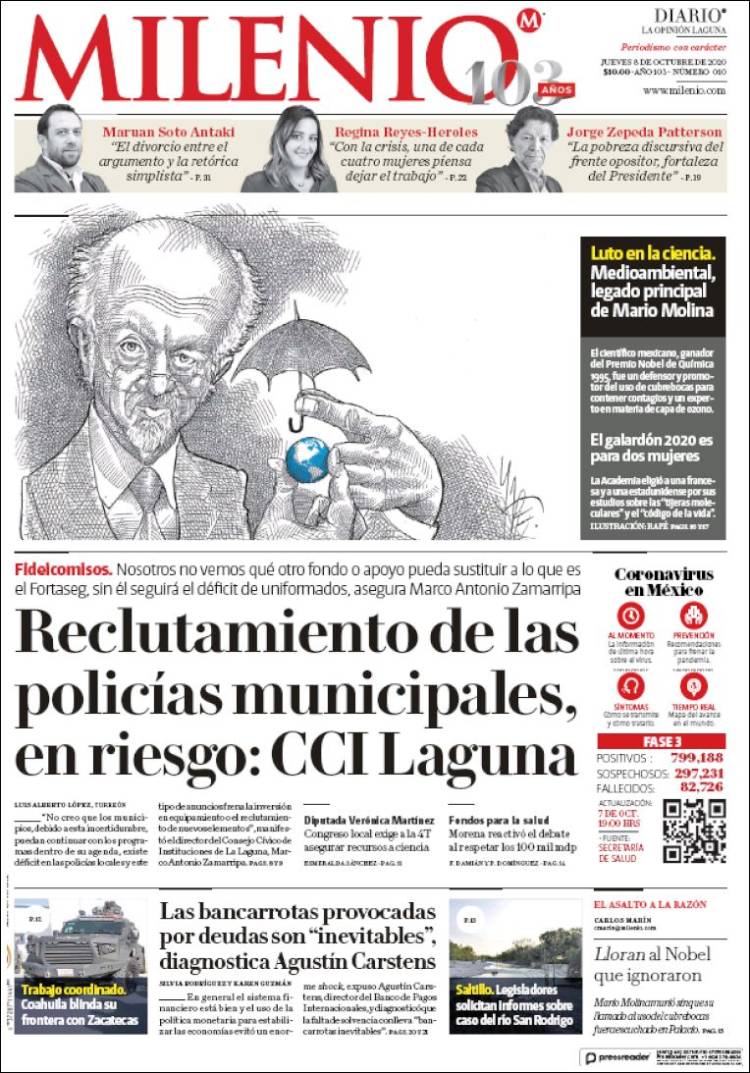 Portada de Milenio - Laguna (M&eacute;xico)