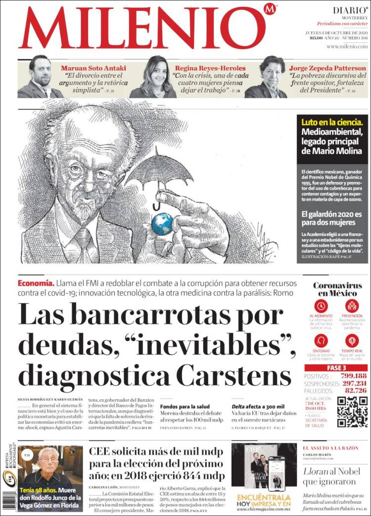 Portada de Milenio de Monterrey (M&eacute;xico)
