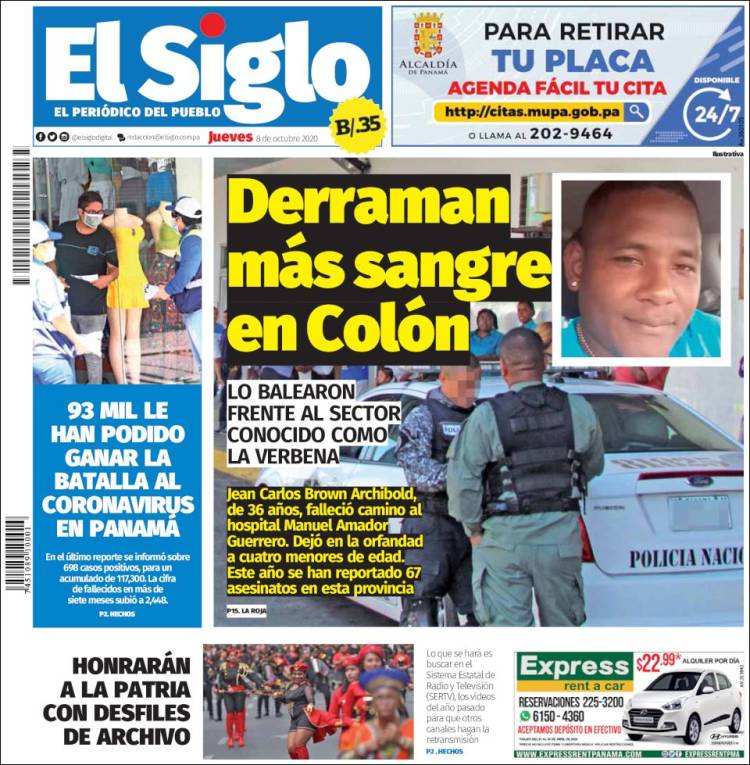 Portada de El Siglo (Panam&aacute;)