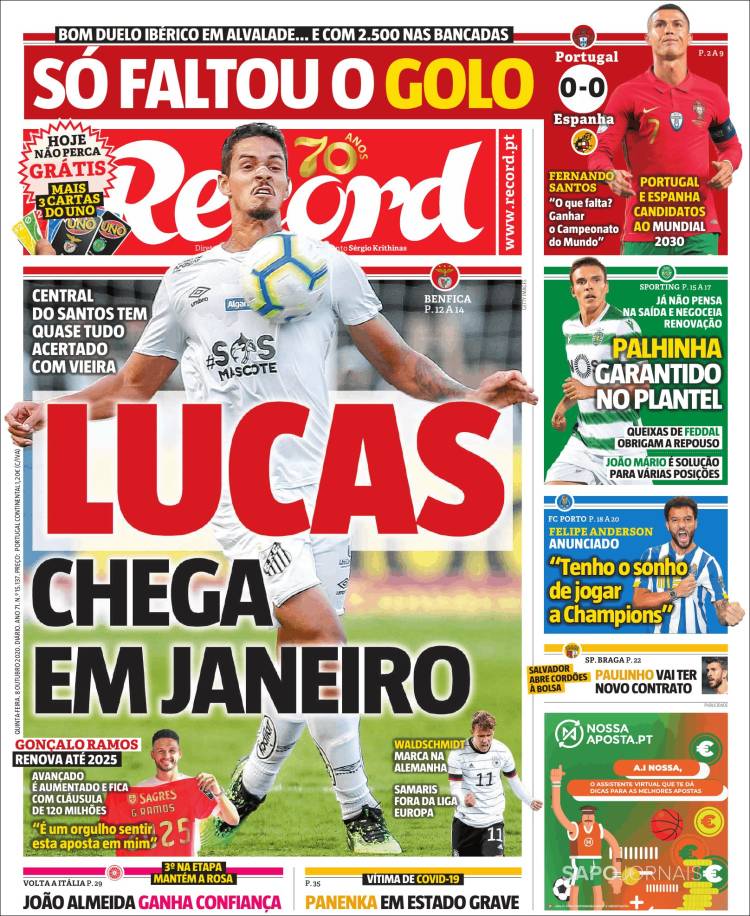 Portada de Record (Portugal)