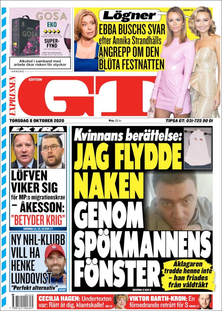 Portada de Göteborgstidningen (Suecia)