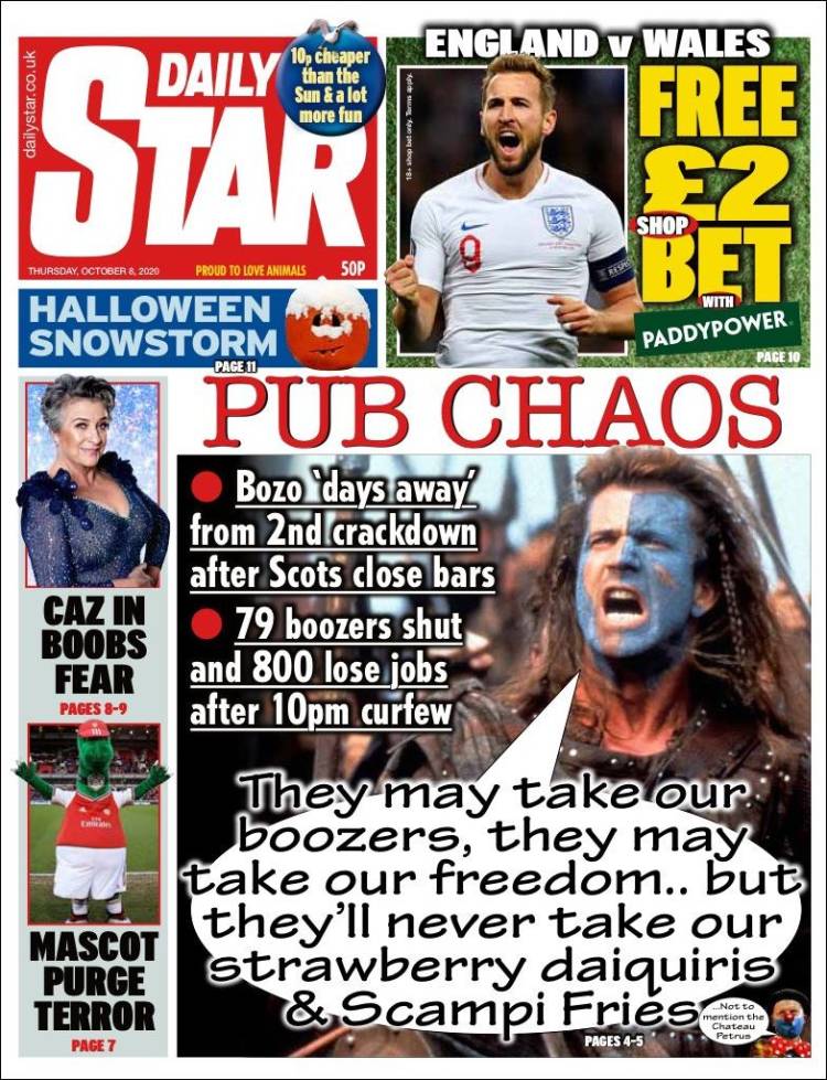 Portada de Daily Star (Reino Unido)