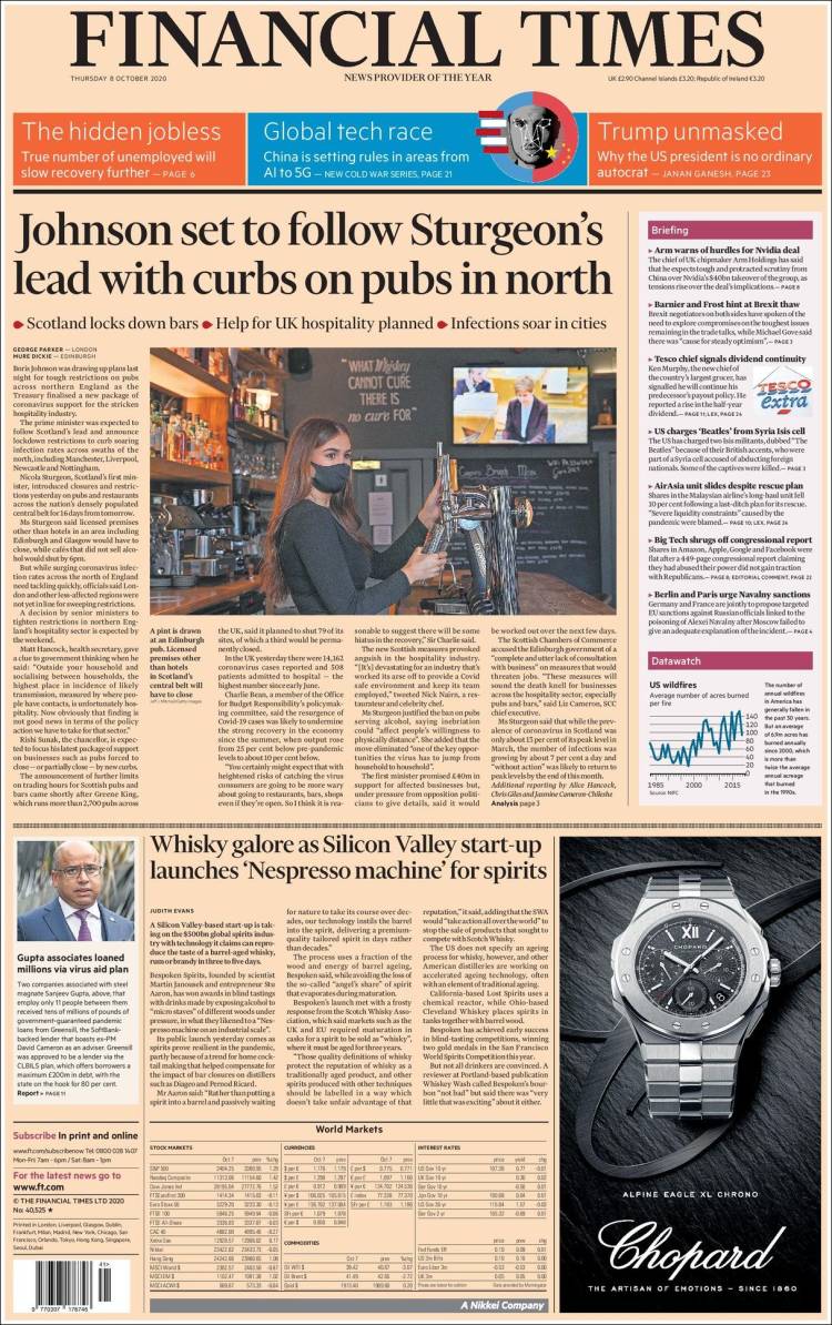 Portada de Financial Times (Reino Unido)