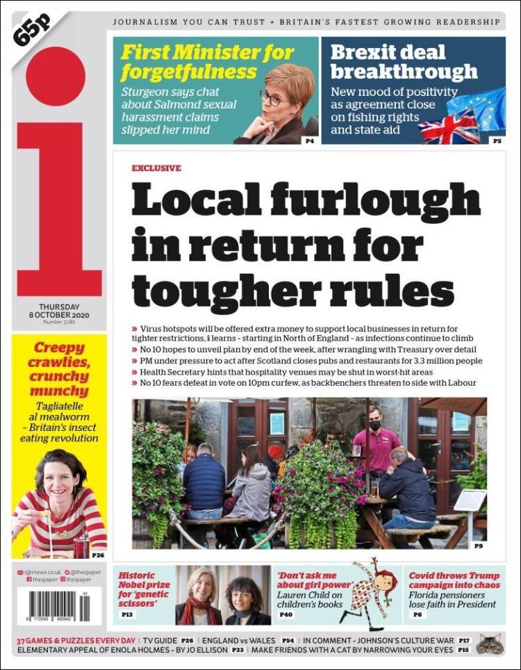 Portada de The i (Reino Unido)