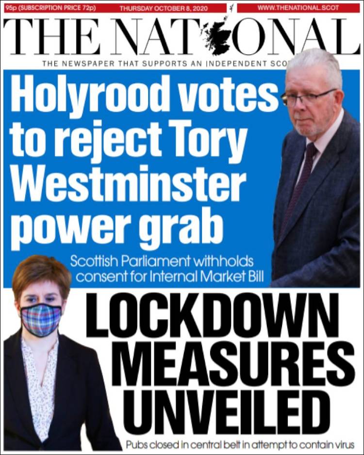 Portada de The National (Reino Unido)