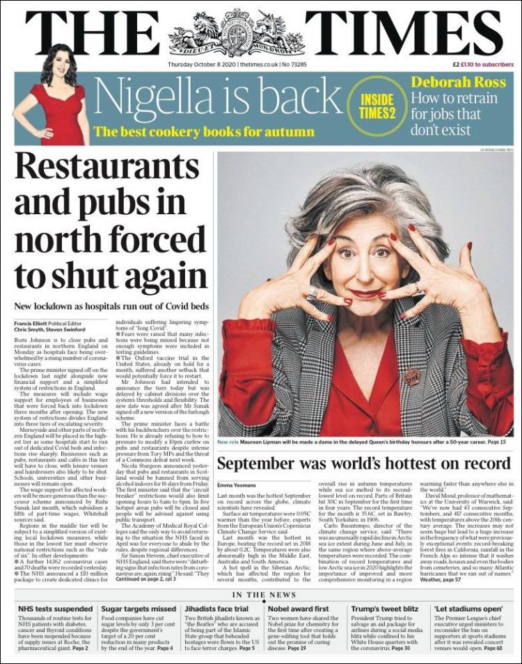 Portada de The Times (Reino Unido)