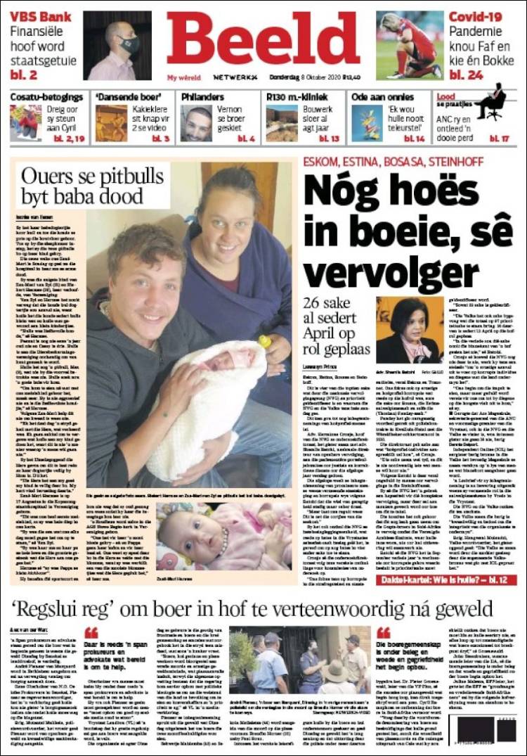 Portada de Beeld (Sud&aacute;frica)