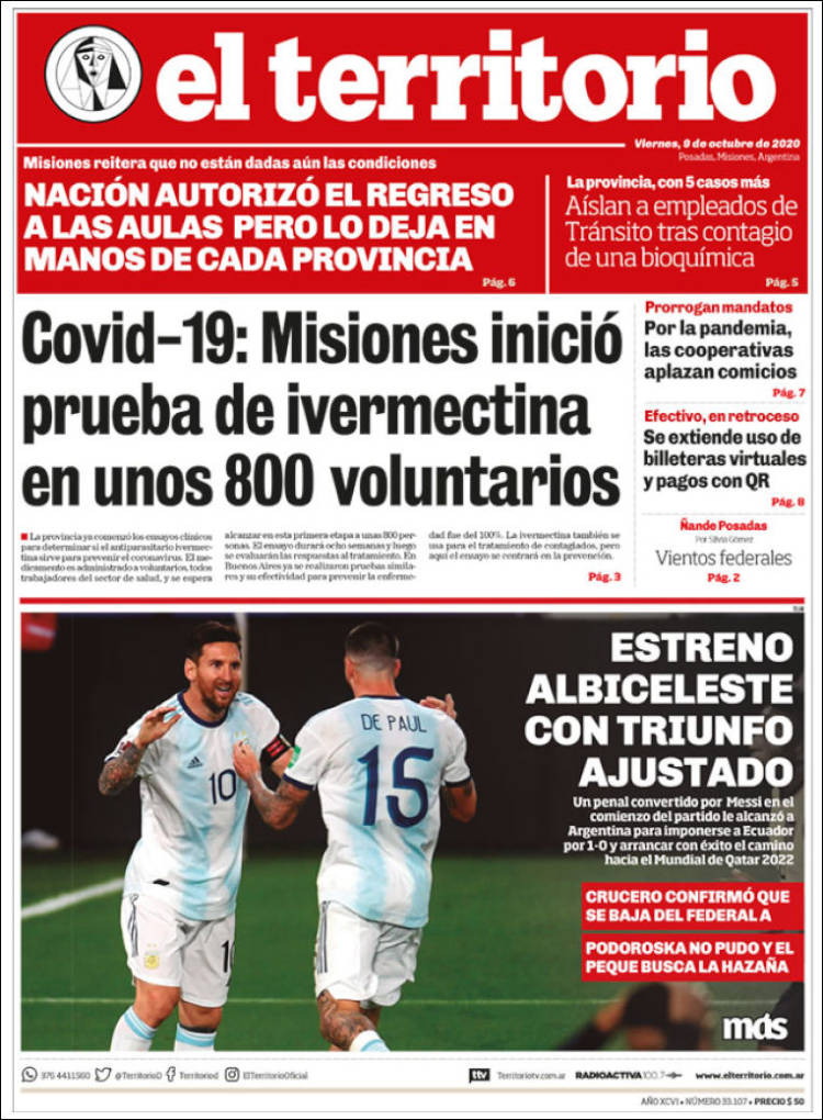 Portada de El Territorio (Argentina)