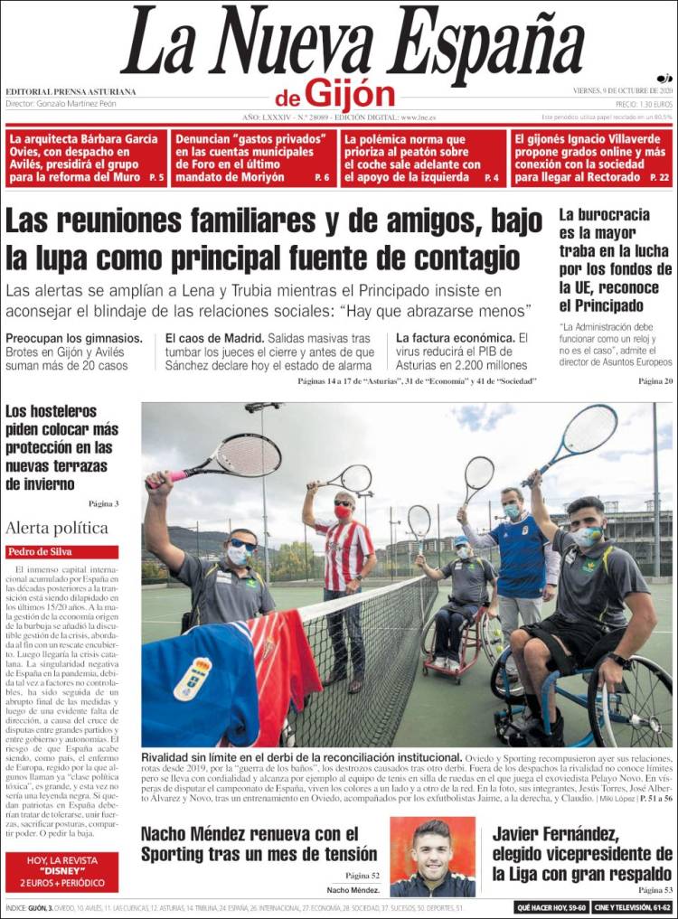 Portada de La Nueva España - Gijón (Espa&ntilde;a)