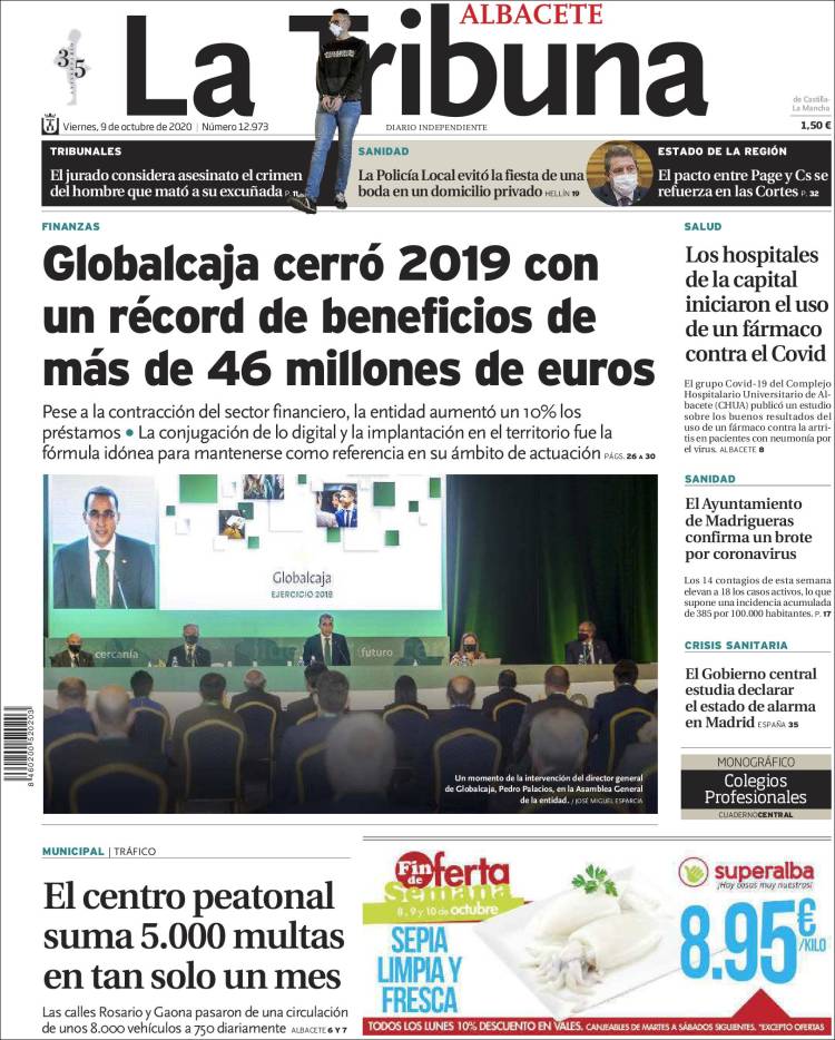 Portada de La Tribuna de Albacete (Espa&ntilde;a)