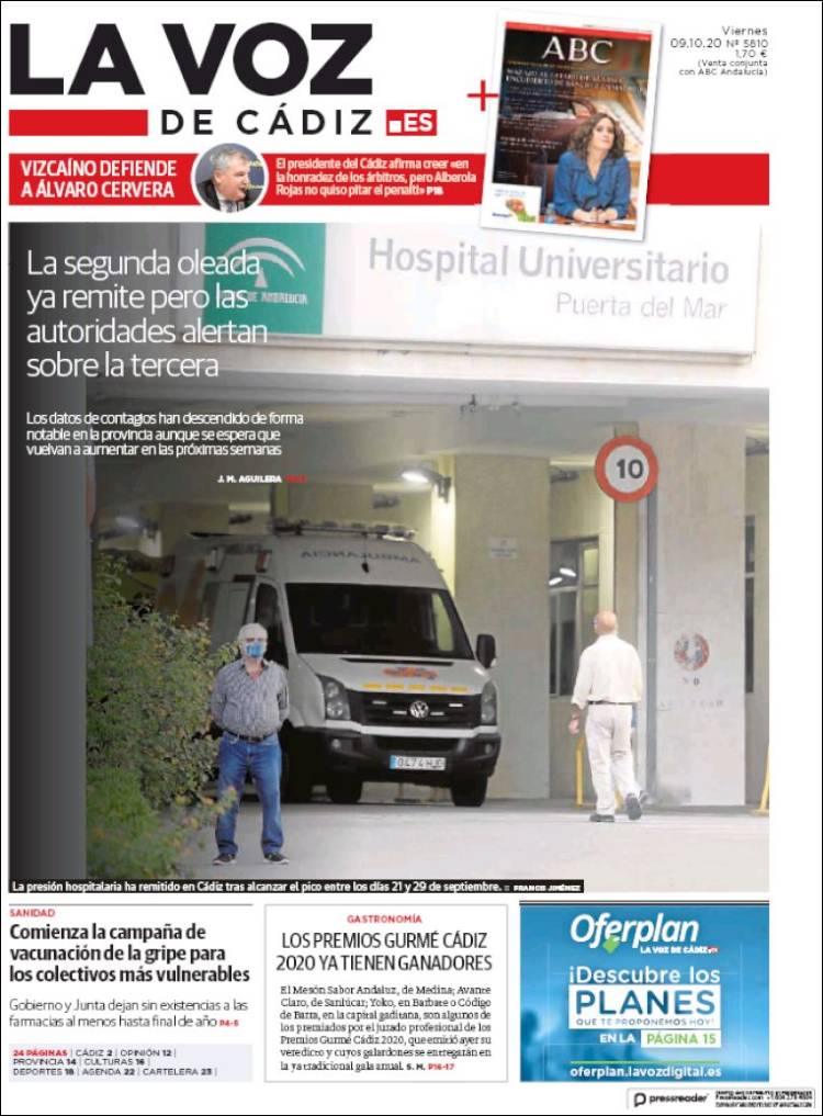 Portada de La Voz de Cádiz (Espa&ntilde;a)