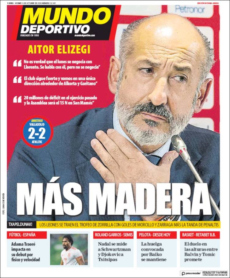Portada de Mundo Deportivo Bizkaia (Espa&ntilde;a)