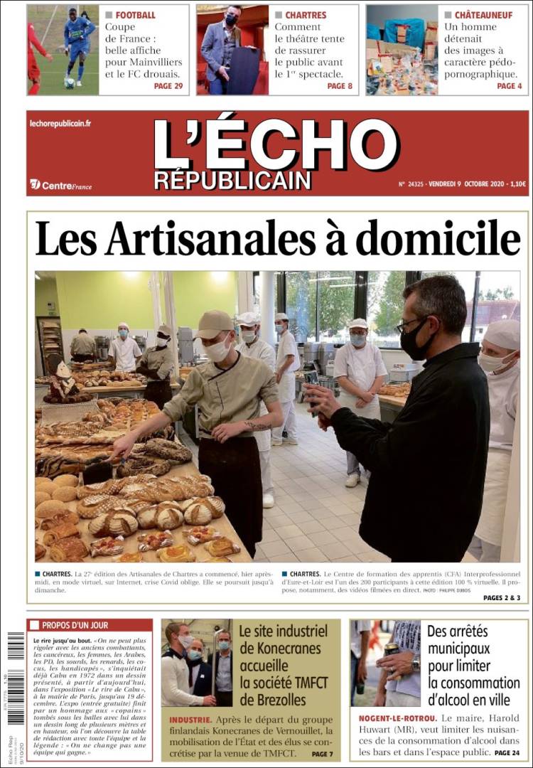 Portada de L'Echo Républicain (Francia)