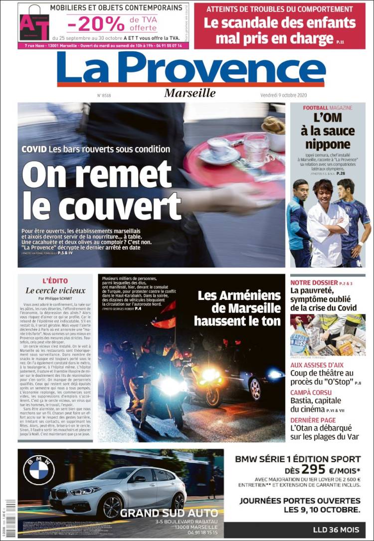 Portada de La Provence (Francia)