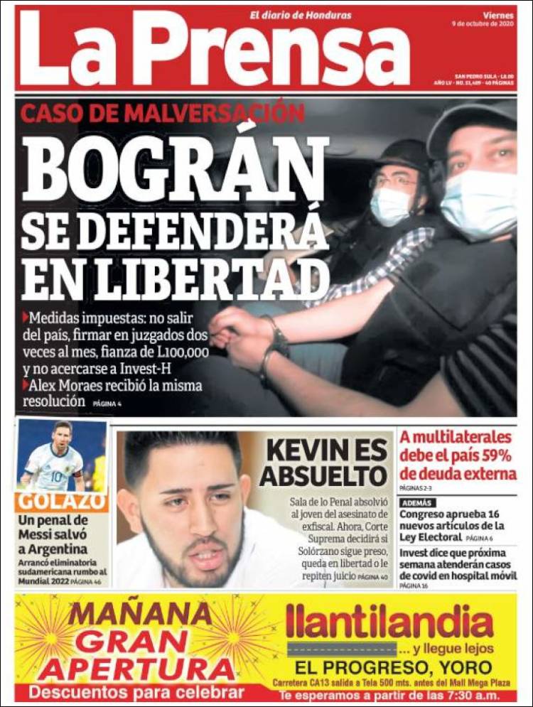 Portada de La Prensa (Honduras)