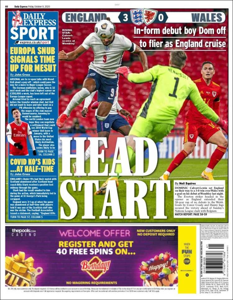 Portada de Express Sport (Reino Unido)