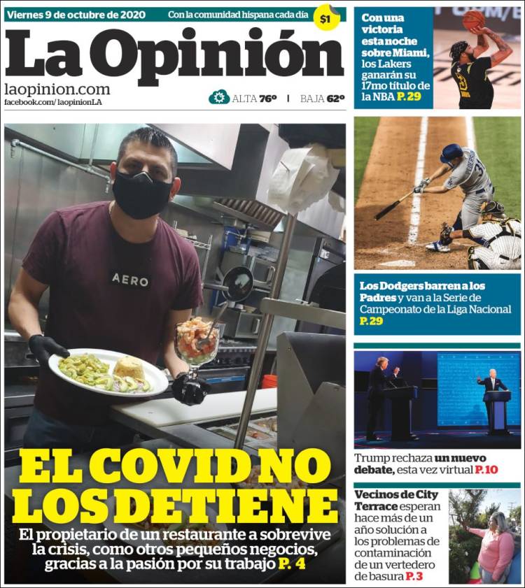 Portada de La Opinión (USA)