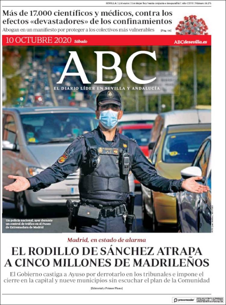 Portada de ABC - Sevilla (España)