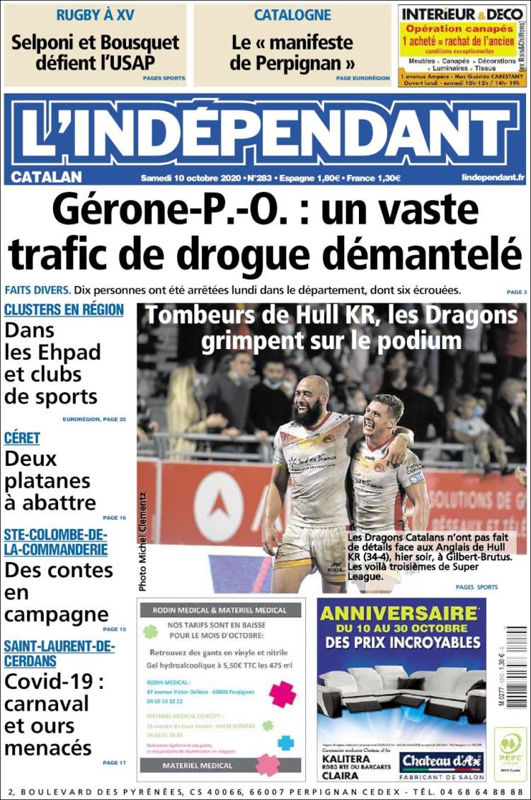 Portada de Le Indépendant (Francia)