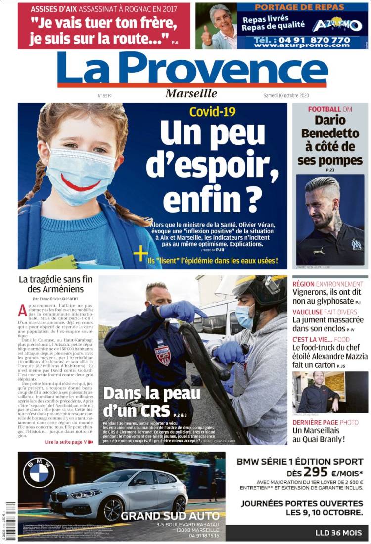 Portada de La Provence (Francia)