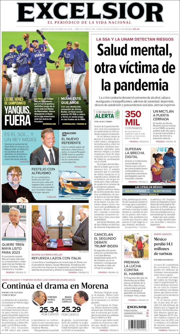 Portada de Excelsior (M&eacute;xico)