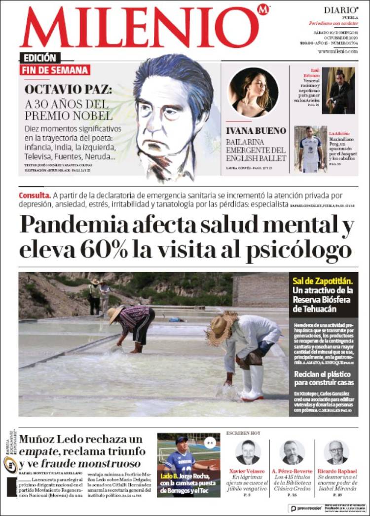 Portada de Milenio de Puebla (M&eacute;xico)