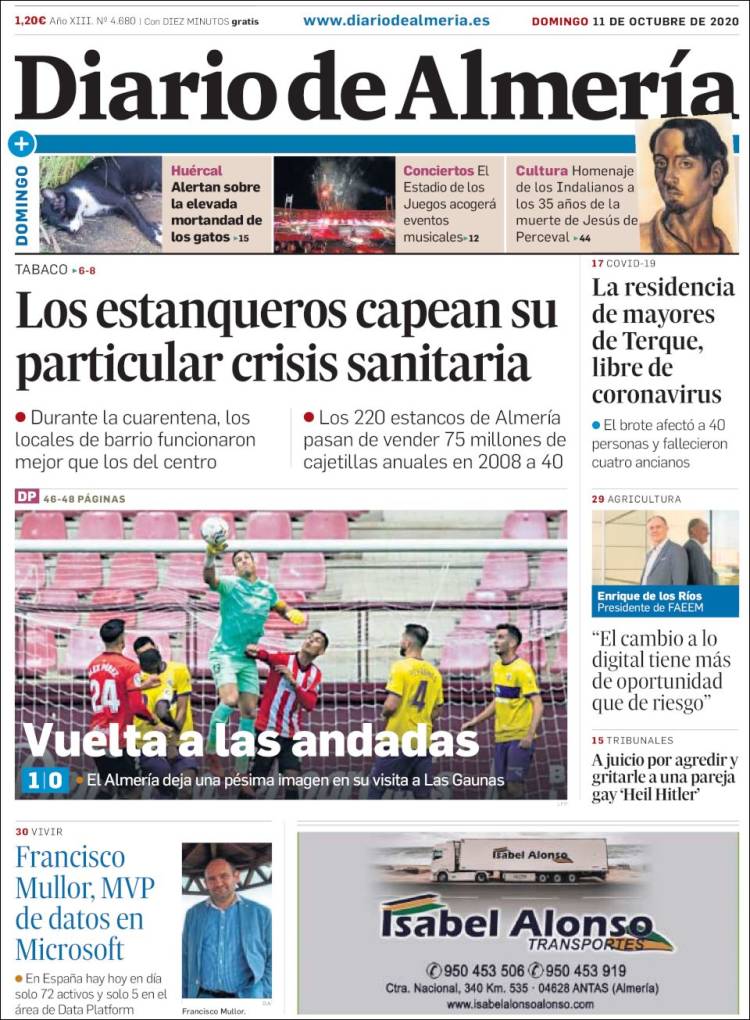 Portada de Diario de Almería (España)