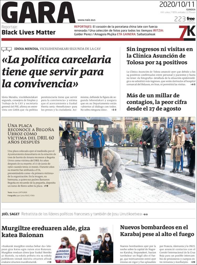 Portada de Gara (España)