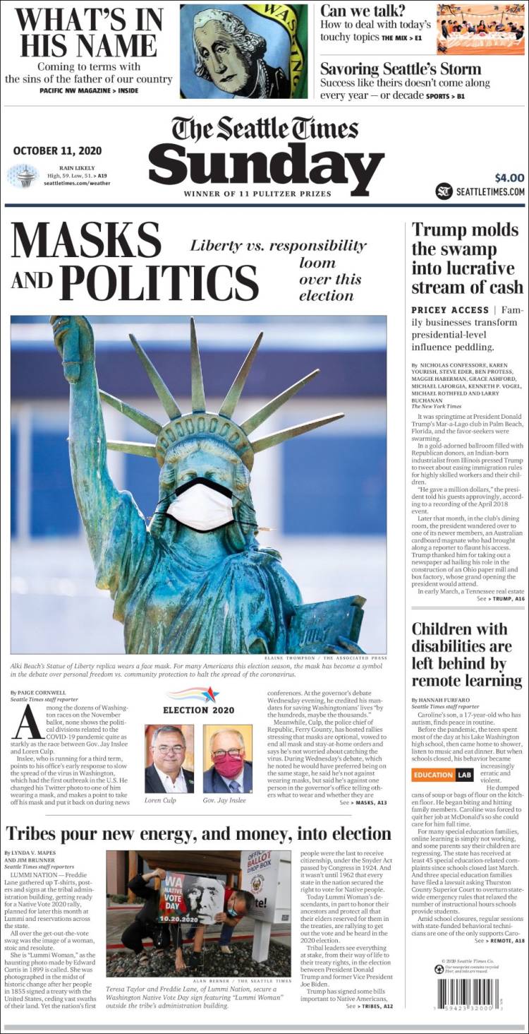 Portada de Seattle Times (USA)