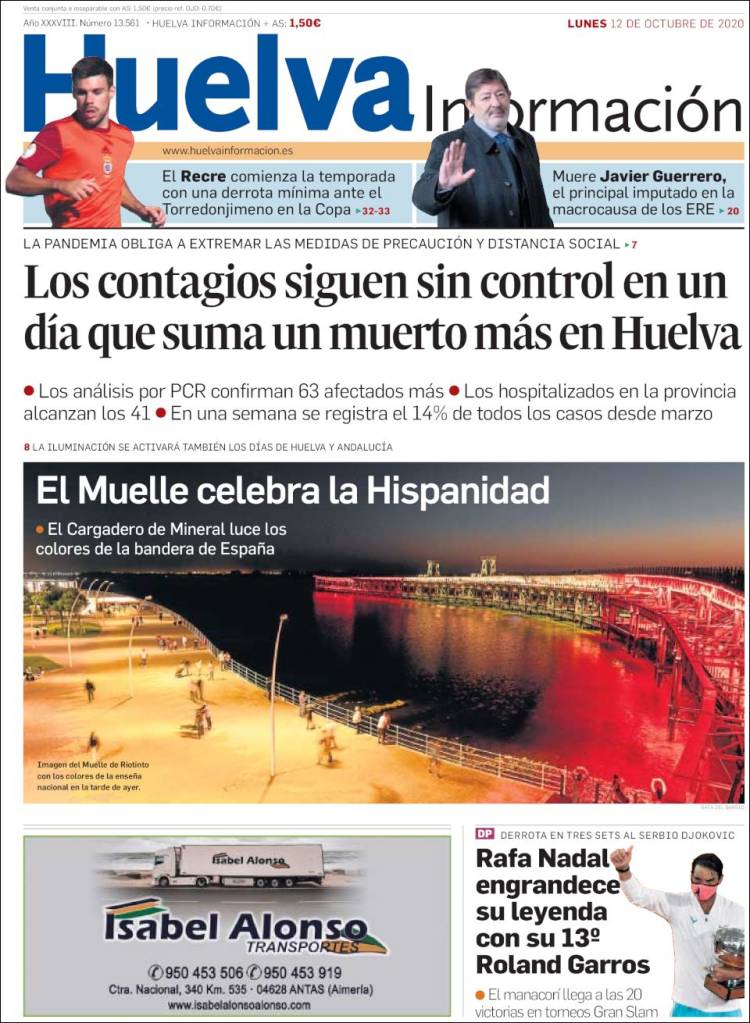 Portada de Huelva Información (España)