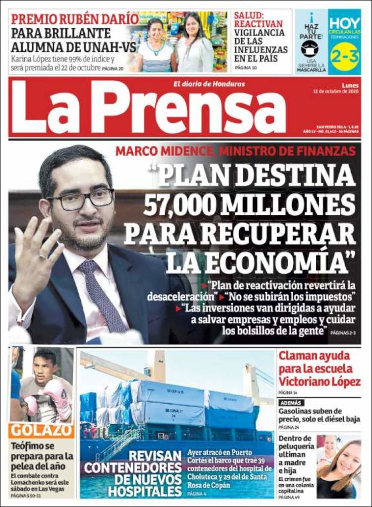 Portada de La Prensa (Honduras)