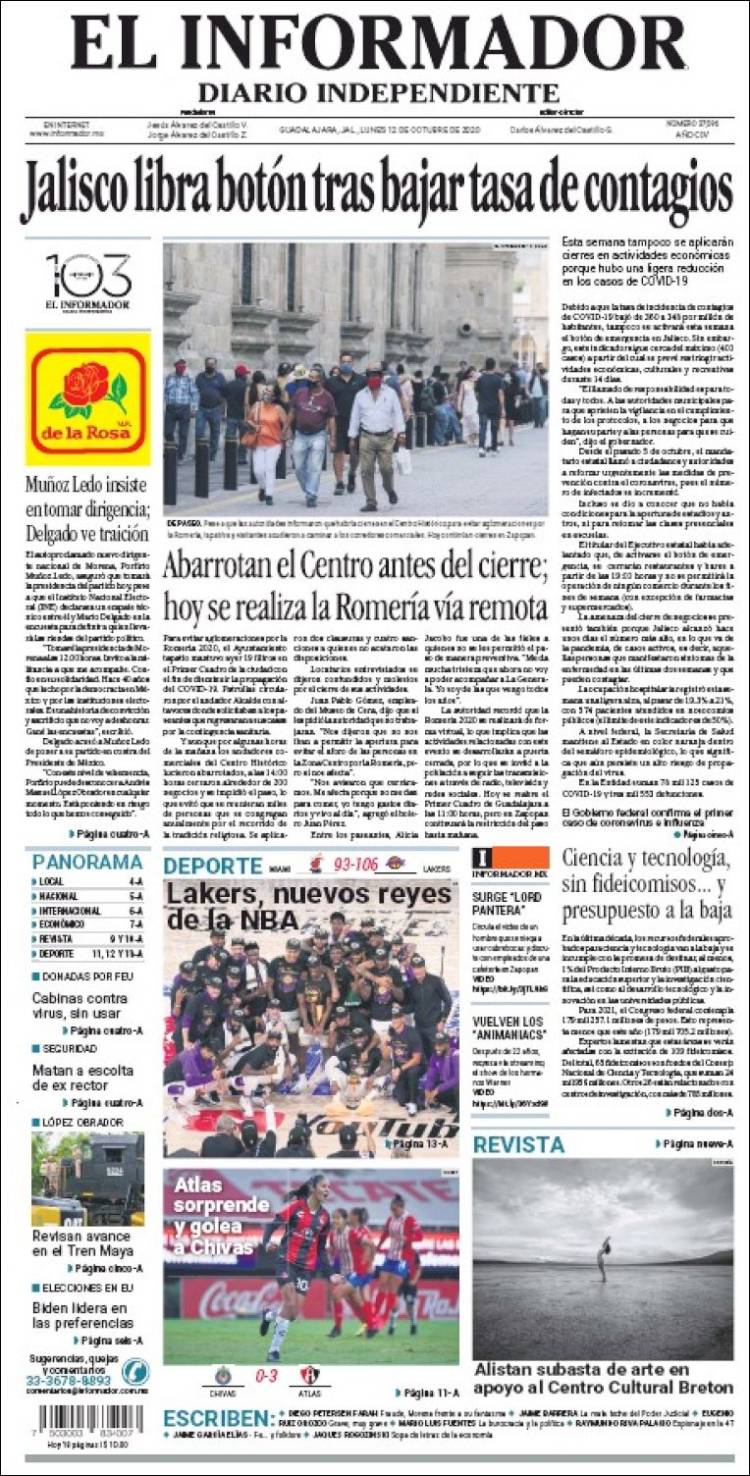 Portada de El Informador (M&eacute;xico)