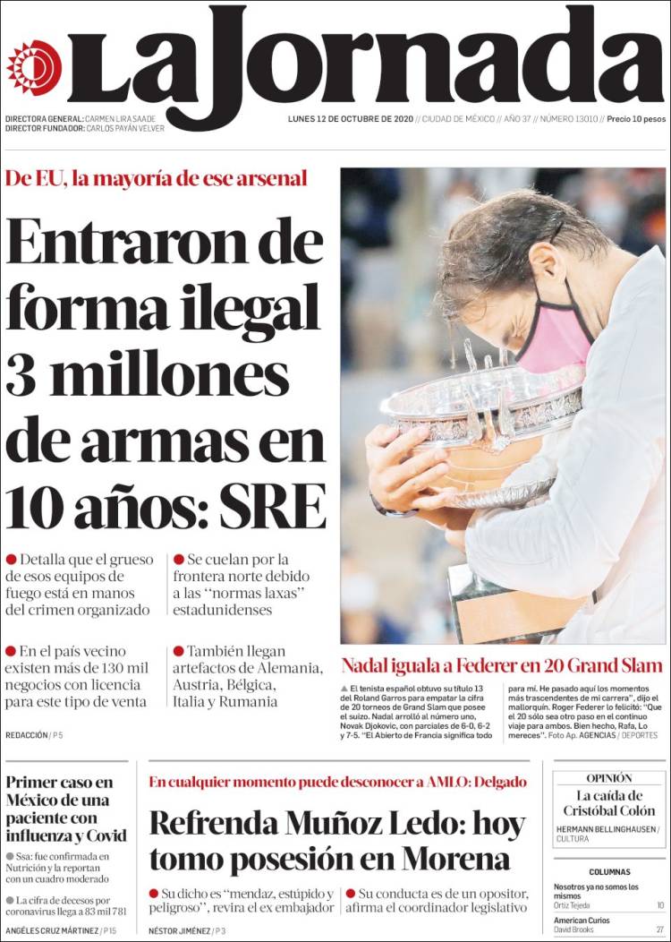 Portada de La Jornada (M&eacute;xico)