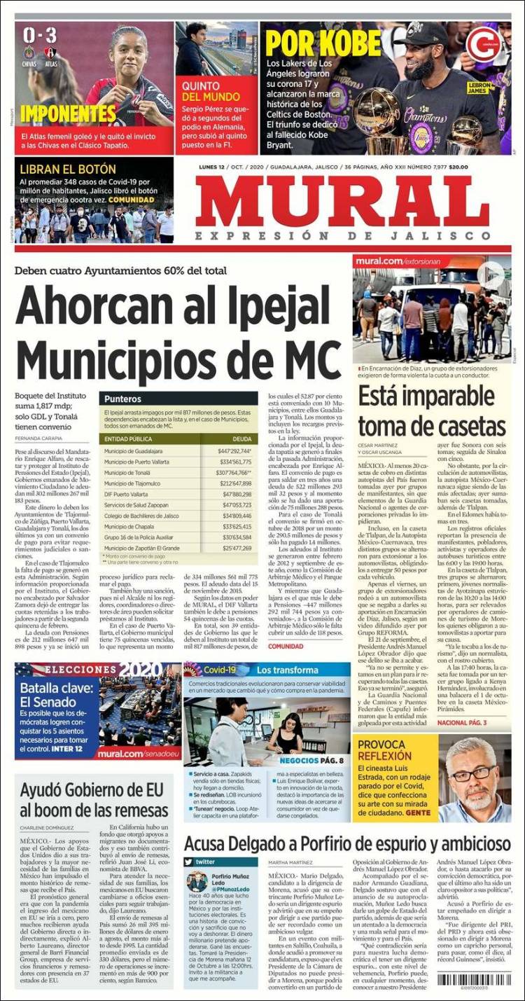 Portada de El Mural (M&eacute;xico)