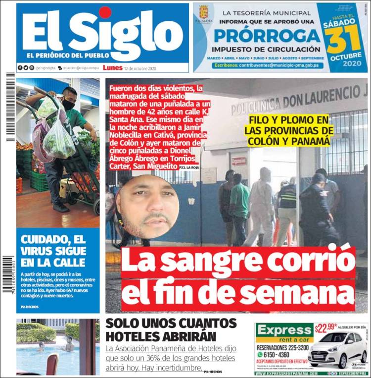 Portada de El Siglo (Panam&aacute;)