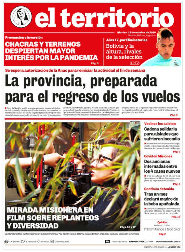 Portada de El Territorio (Argentina)