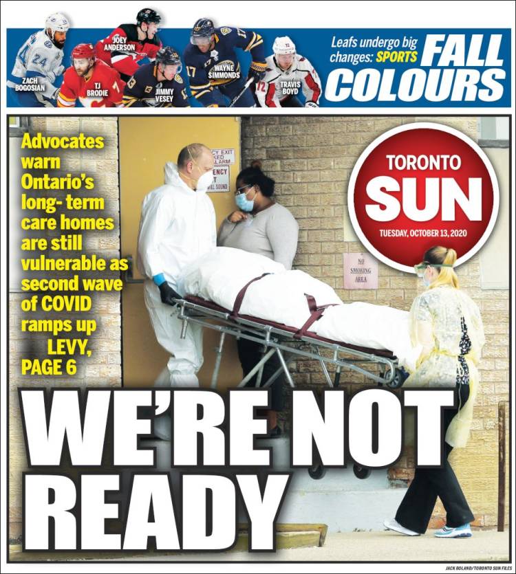 Portada de The Toronto Sun (Canadá)